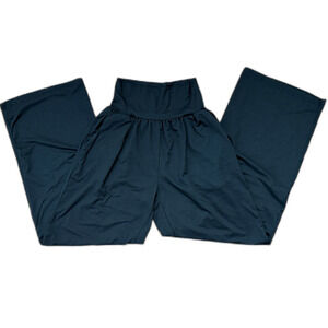 IT HAS POCKETS! Women's Small Black UEU Stretchy Yoga Wide Leg Lounge Pants